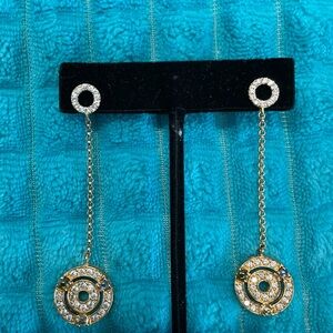 NWOT Gold-tone Crystal dangle pierced earrings